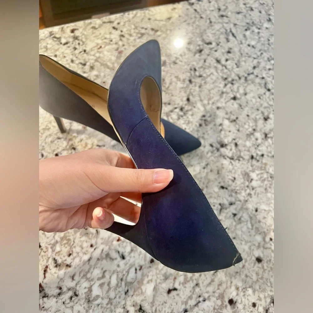 Marc Fisher Milee Pointed Toe Suede Pumps Dark‎ Navy Blue Size 9